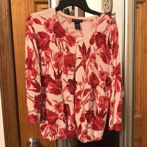 Red floral NewYork & Company sweater